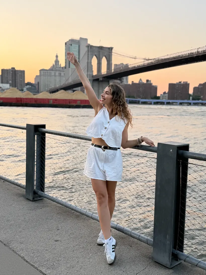 Depois: Ponte do Brooklyn ao entardecer com o preset New York aplicado